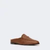 Mules i lerret med raffia-effekt, ravbrun Mules i lerret med raffia-effekt, ravbrun