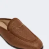 Mules i lerret med raffia-effekt, ravbrun Mules i lerret med raffia-effekt, ravbrun