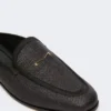 Mules i lerret med raffia-effekt, svart Mules i lerret med raffia-effekt, svart