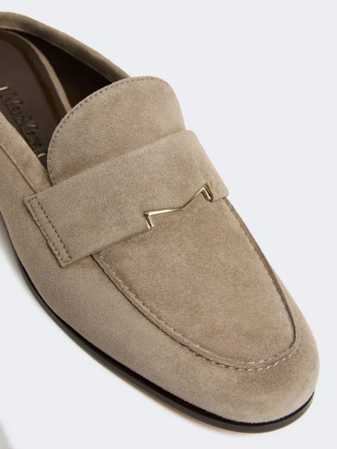 Mules i semsket skinn, mud Mules i semsket skinn, mud