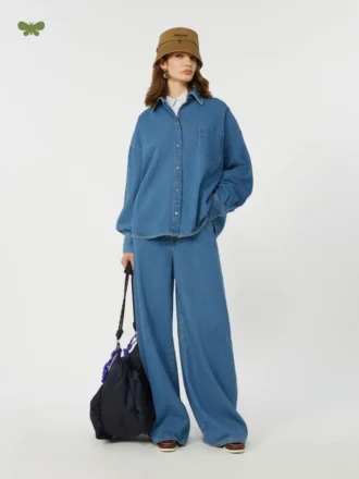 Myke jeans i bomullsdenim, marineblå