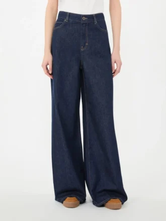 Myke jeans i bomullsdenim, marineblå