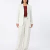 Nålestripet linblazer, natur
