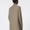 Oversized blazer i ullstoff med nålestriper, hasselnøttbrun