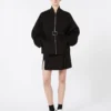 Oversized bomberjakke i ull, svart Oversized bomberjakke i ull, svart