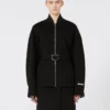 Oversized bomberjakke i ull, svart Oversized bomberjakke i ull, svart