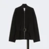 Oversized bomberjakke i ull, svart Oversized bomberjakke i ull, svart