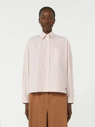Oversized bomullsskjorte, rosa