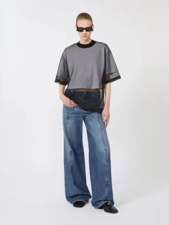 Oversized bukser med lav midje, midnattsblå
