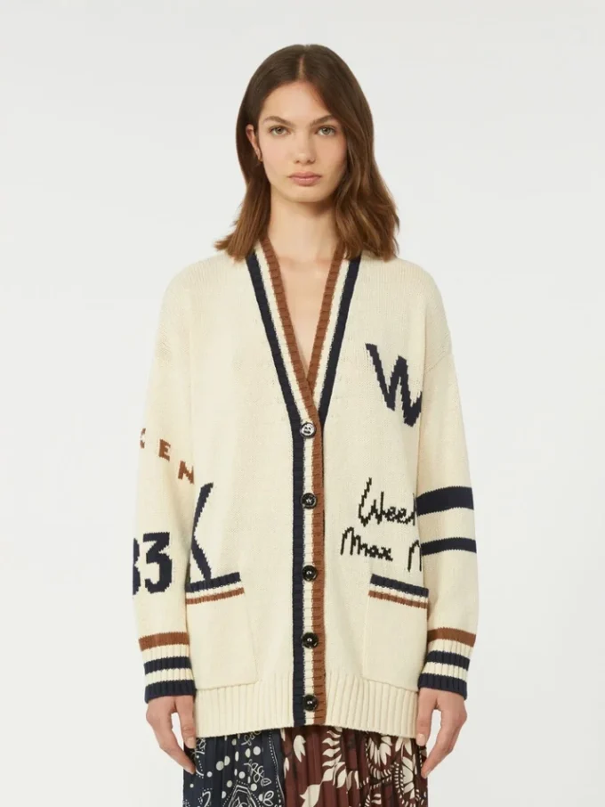 Oversized cardigan i bomullsblanding, svart