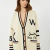 Oversized cardigan i bomullsblanding, svart