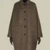 Oversized dobbel ullfrakk, turtledove Oversized dobbel ullfrakk, turtledove