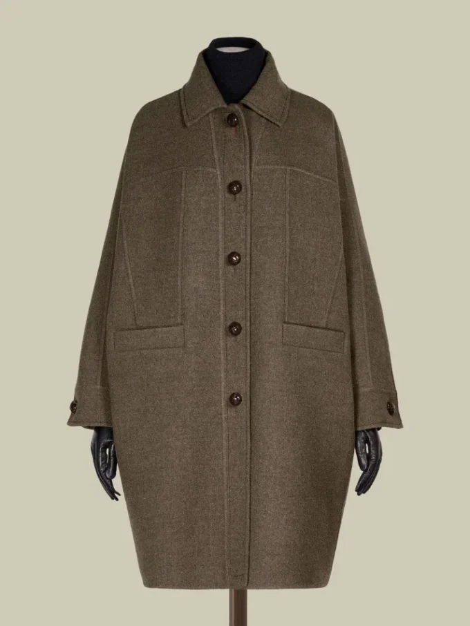 Oversized dobbel ullfrakk, turtledove Oversized dobbel ullfrakk, turtledove