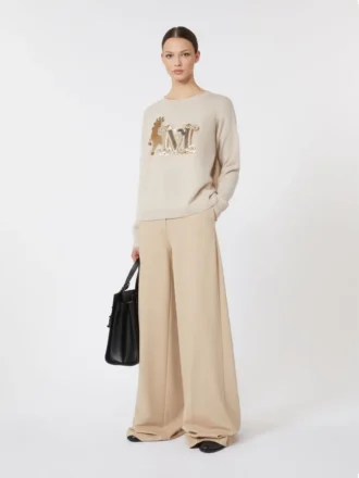 Oversized genser i ull og kashmir, albino