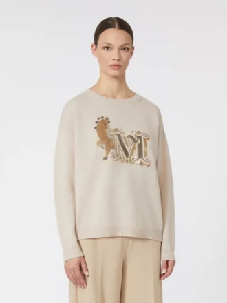 Oversized genser i ull og kashmir, albino