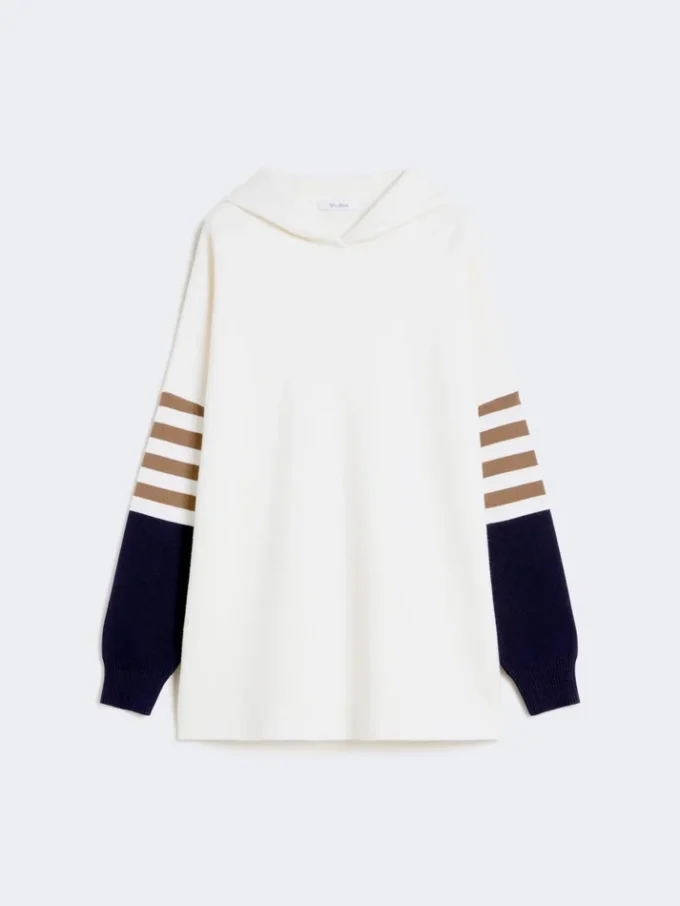 Oversized genser i ullstrikk, elfenben Oversized genser i ullstrikk, elfenben