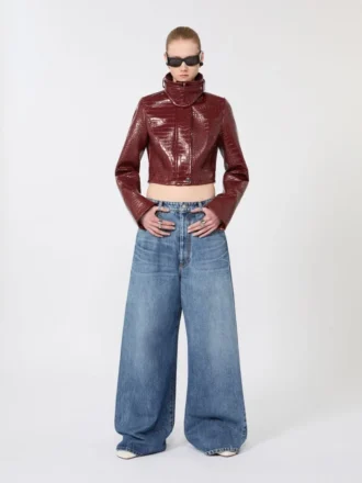 Oversized jeans med lav midje, midnattsblå