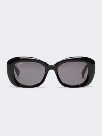 Oversized ovale solbriller, svarte
