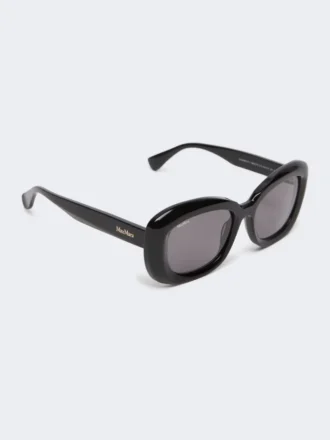 Oversized ovale solbriller, svarte