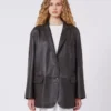 Oversized skinnblazer, brun Oversized skinnblazer, brun