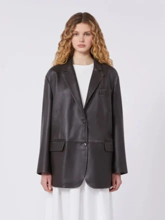 Oversized skinnblazer, brun