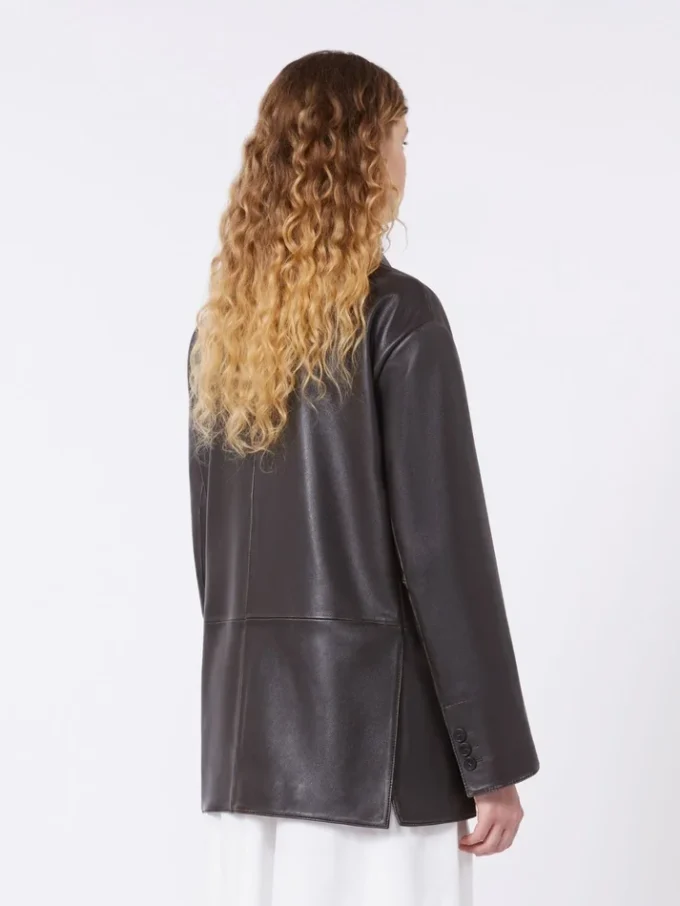 Oversized skinnblazer, brun Oversized skinnblazer, brun