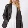 Oversized skinnblazer, brun Oversized skinnblazer, brun