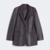 Oversized skinnblazer, brun Oversized skinnblazer, brun
