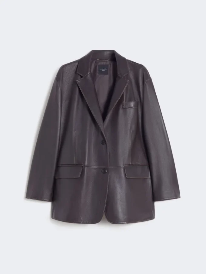 Oversized skinnblazer, brun Oversized skinnblazer, brun