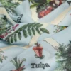 Oversized skjerf i trykt silke og ull, sennepsfarget