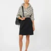 Oversized skjorte i poplin med trykk, beige