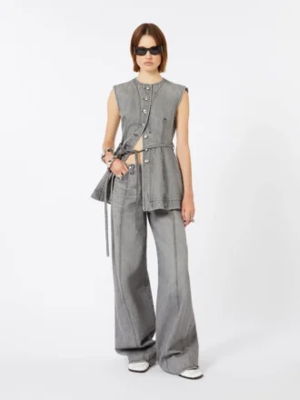 Oversized svart denimbukser, svart