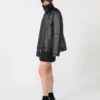 Oversized, tykk skinnjakke, svart Oversized, tykk skinnjakke, svart