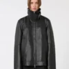 Oversized, tykk skinnjakke, svart Oversized, tykk skinnjakke, svart