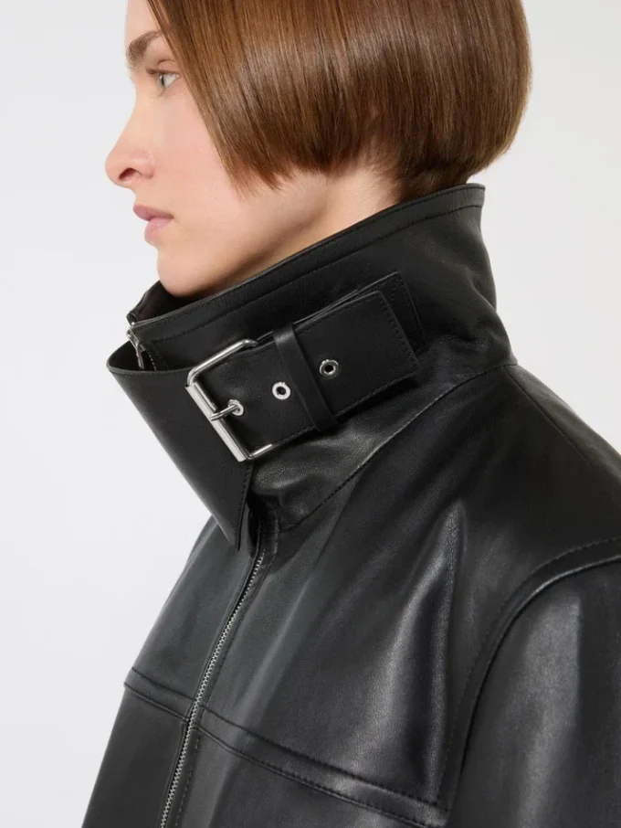 Oversized, tykk skinnjakke, svart Oversized, tykk skinnjakke, svart