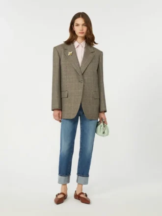 Oversized ullblazer, brun