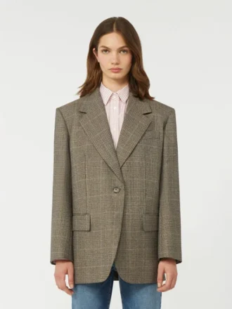 Oversized ullblazer, brun