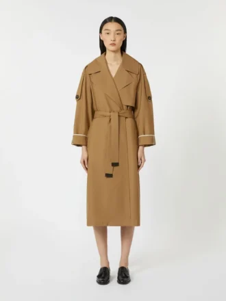 Oversized vannavvisende trenchcoat i twill, brun