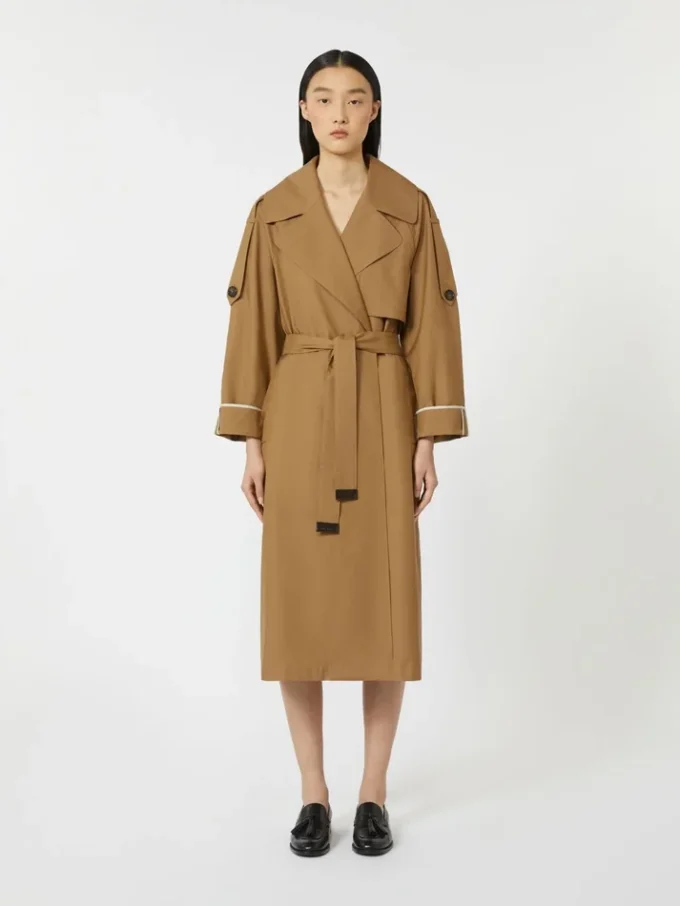 Oversized vannavvisende trenchcoat i twill, brun