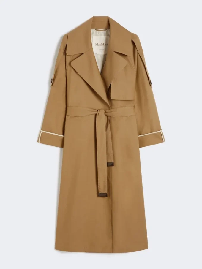 Oversized vannavvisende trenchcoat i twill, brun