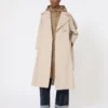 Oversized vannavvisende trenchcoat i twill, sand