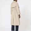 Oversized vannavvisende trenchcoat i twill, sand