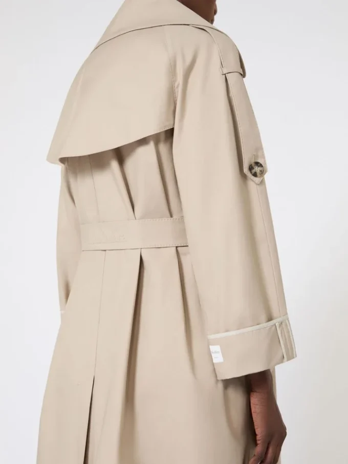 Oversized vannavvisende trenchcoat i twill, sand