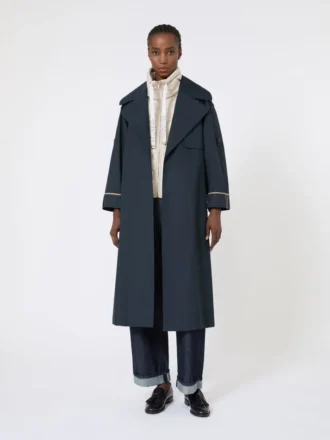 Oversized vannavvisende trenchcoat i twill, ultramarin
