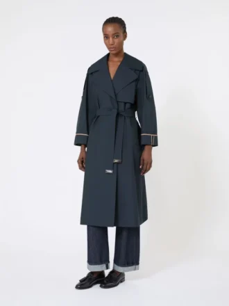 Oversized vannavvisende trenchcoat i twill, ultramarin