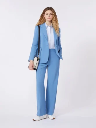Blazer i stretchull, lyseblå