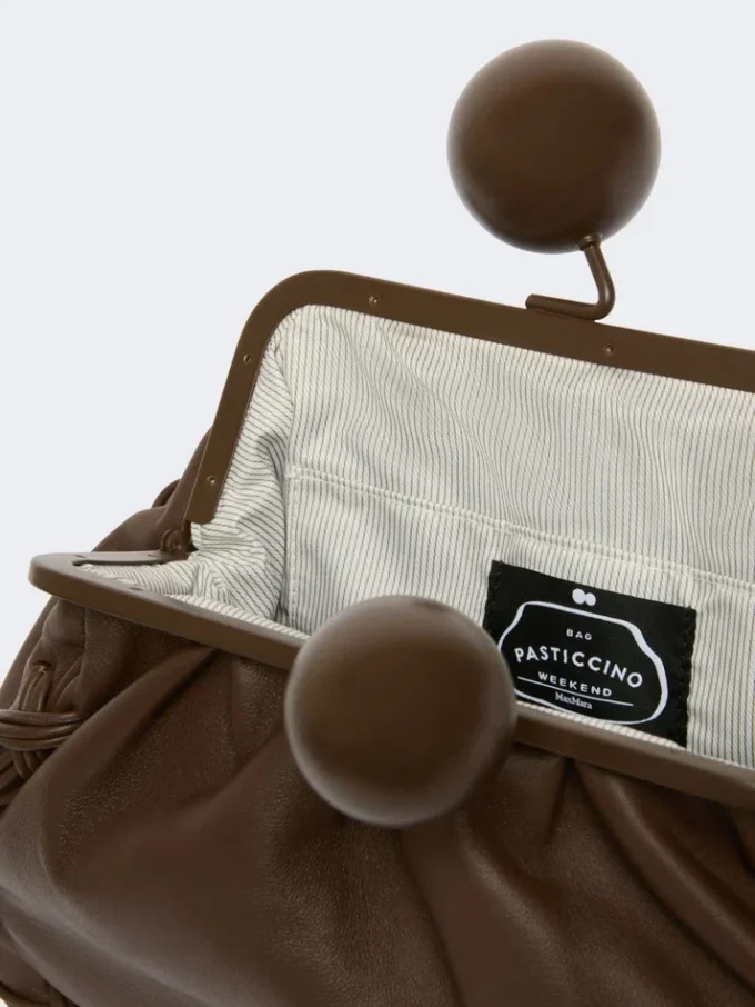 Pasticcino-veske i nappaskinn, medium, brun Pasticcino-veske i nappaskinn, medium, brun
