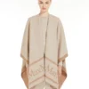Poncho i jacquardull, beige
