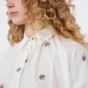 Poplin-skjorte med broderi, hvit