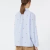 Poplin-skjorte med broderi, lyseblå